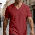 thumbnail image 6 of Aofany Big and Tall T Shirts for Men Summer Short Sleeve V Neck Tops Classic Casual Soft Cotton Linen Basic Tee Shirts, 6 of 6