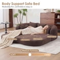 thumbnail image 4 of Timbernest 70" Convertible Sleeper Sofa, 2-in-1 Chenille Boneless Loveseat, Folding Floor Cloud Couch for Living Room Apartment, Brown, 4 of 7