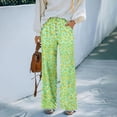 thumbnail image 4 of Delayuji Women's Wide Leg Pants Printed Summer Casual Palazzo Pants Drawstring Loose Fashion with Button High Elastic Waisted Pants Trousers With Pockets, 4 of 6