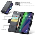 thumbnail image 3 of CaseMe Leather For iPhone 14 Plus Wallet Case with RFID Blocking, For iPhone 14 Plus Case Wallet for Women Men Card Holder Magnetic Clasp Kickstand Folio Case for iPhone 14 Plus,Black, 3 of 10