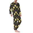 thumbnail image 2 of Naloa Lavender Flowers Men’s Pajamas Set - Long Sleeve Button Down Sleep Shirt and Pajama Bottoms Sleepwear Set-Medium, 2 of 7