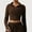 Brown, variant on Olyvenn Women's Zip Up Crop Running Jackets Long Sleeve Mock Neck Slim Fit Yoga Workout Tops Activewear Fall Coat Brown L