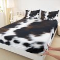 thumbnail image 2 of jejeloiu Brown White Cowhide Full Size Sheets,Farm Animal Bed Sheets,Rustic Farmhouse Cabin Sheet Sets,Ultra Soft Room Decoration,4pcs, 2 of 7