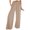 Khaki, variant on pstuiky Wide Leg Pants, Women's Fashionable Wide Leg Pants High Leg Pleated Pants Casual Flared Pants Elastic Waist Pants Pants for Women Hiking Pants
