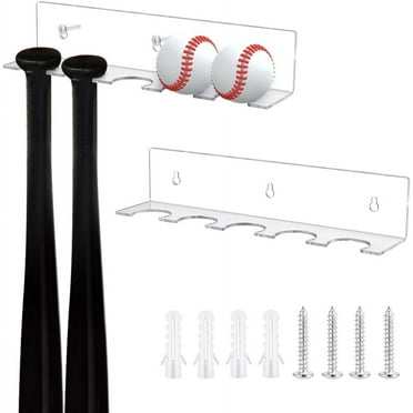 2 Set Baseball Bat Display Hanger for 5 Bats Sturdy Acrylic Bat for Vertical Display Wall Mount to Fit The Handle Baseball Softball for Home