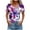 Purple, variant on Summer Clothes for Young Women 2025 Vacation Pink Lace Blouses for Women Short Sleeve Shirts for Women Loose Fit