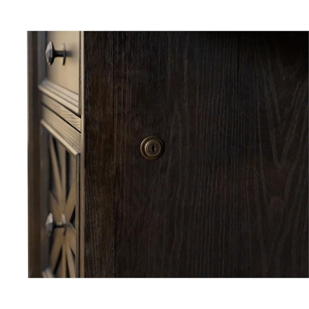 Pemberley Row Wood Dark Brown Executive Desk Double Pedestal Rectangular 66"W Fully Assembled