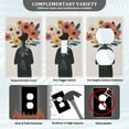 thumbnail image 3 of Yayeee Blank Wall Plate Cover 1-Gang 4.5"x2.7" Home Unused Decorative Outlet, Black Flowers, 3 of 7