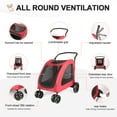 thumbnail image 7 of Dog Stroller for Medium Large Dogs - Wedyvko Foldable Jogger 4 Wheels Pet Stroller with Adjustable Handle for Small to Large Dogs and Other Pet Travel (Red), 7 of 7