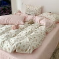 thumbnail image 2 of Pink Floral Bedding Set - Queen Size Comforter Cover, Sheet and Pillowcases for Girls Room, 2 of 9