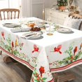 thumbnail image 1 of Christmas Cardinal Bird Tablecloth,Christmas Table Cloth Rectangle 60 x 84,Wrinkle Resistant and Washable Xmas Tablecover,Perfect for Kitchen Dinner,Family Gathering,Holiday Dining Room Table, 1 of 6