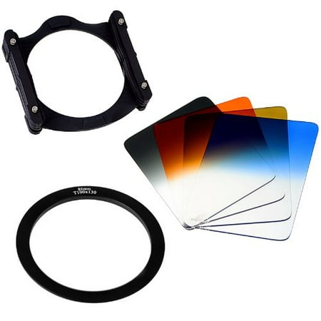 Fotodiox Pro 100mm Filter System 86mm Kit - Includes Fotodiox Pro 100mm Filter Holder, Four (4x) Fotodiox Pro 100mm