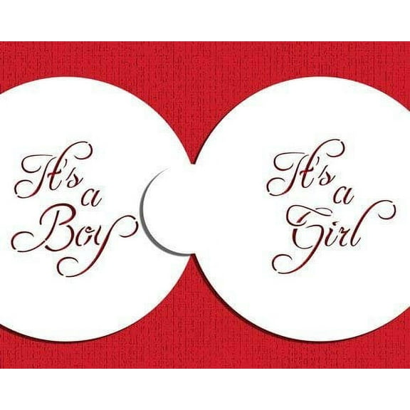 Script It's a Boy/Girl Cookie Top 3" C981 by Designer Stencils