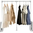 thumbnail image 3 of Miumaev Pull Down Closet Rods, Closet Organizer Pull-Down Clothes Hanger, Adjustable 35-48 Inch Wardrobe Rail Lift Collapsible Closet Rod Aluminium Retractable Wardrobe Hanger (Silver), 3 of 7