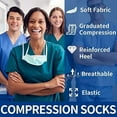 thumbnail image 2 of 2 Pairs Open Toe Compression Socks for Women & Men Circulation 15-20 mmHg - Better Blood Flow, Swelling , Best Support for Medical, Running, Nursing, 2 of 7
