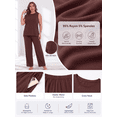 thumbnail image 5 of PINKSIR Plus Size Lounge Sets for Women Sleeveless Tank Top Wide Leg Pants Soft Comfy Pajama Set Loose 2 Piece Outfit with Pockets Coffee 1X-4X, 5 of 8