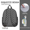 thumbnail image 5 of Gray Checkerboard Backpack Backpack for School,Cute School Bag,Schoolbag with Adjustable Shoulder Straps & Padded Back,13.8"x11.4"x6", 5 of 6