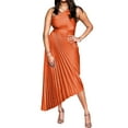 thumbnail image 4 of Michellecmm  Women Long Dress, One-shoulder Pleated Hollowed Irregular Dress, 4 of 9