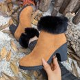 thumbnail image 4 of Wensltd High Heel Boots for Women Plush Lined Round Toe Winter Warm All Day Comfortable Black, 4 of 9