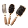 thumbnail image 4 of Juego de cepillos para el cabello de 3 piezas, desenredador húmedo y seco para mujeres, hombres, , niñas, regalos Dorado Yuyangstore cepillo de pelo, 4 of 8