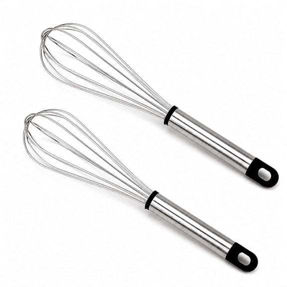 Stainless Steel Balloon Egg Beater | Hand Blender Whisk | Prime Whisker for Kitchen | Whisker for Cake Mixing | Whizzy Whisk with Pipe Handle for Blending | Beating | Stirring (Pack of 2)
