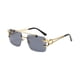 thumbnail image 2 of Gafas rectangulares sin marco, gafas de sol sin montura, gafas de sol modernas de verano con borde , gafas de sol polarizadas para correr, gris negro, 2 of 8