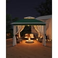 thumbnail image 2 of 11'x11 Pop-Up Gazebo, Instant Outdoor Canopy Tent with Mosquito Nettings, Durable Steel Frame, Water, and UV Proof, for Patio, Garden, Courtyard, Party (Green), 2 of 9