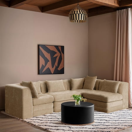 Meridian Furniture Stellar 114" Beige Chenille Fabric 4Pc. Modular Sectional