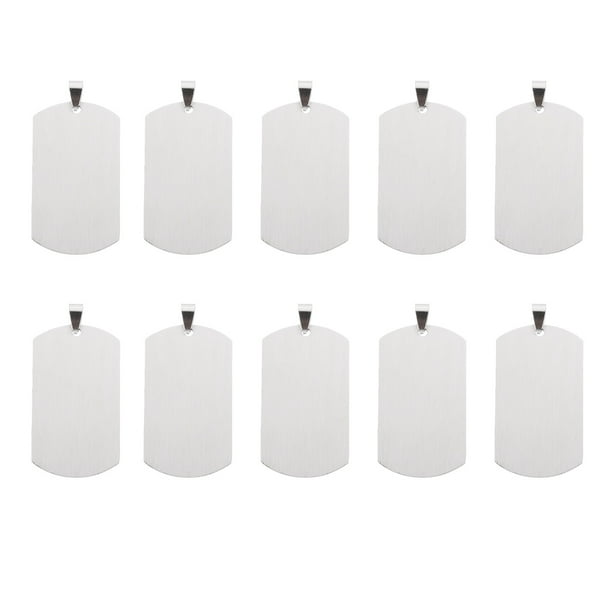 10pcs Etiquetas en blanco Titanium Acero Etiquetas Colgantes para grabado personalizado