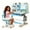 Blue #1, variant on Floseru 2Pcs Kids Desk and Chair Set,Height Adjustable Children School Study Table Chair Set with Partition Design,Bookstand,Drawer,Ergonomic Desk Chair with Writing Board,Sitting Corrector