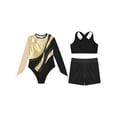 thumbnail image 3 of TTAO Girls' Ballet Gymnastics Leotards 3PCS Dance Bodysuit Athletic Biketard Active Set Dancewear Gold 6, 3 of 5