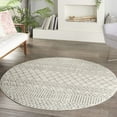 thumbnail image 3 of 4â€™ Round Ivory and Gray Geometric Area Rug, 3 of 9