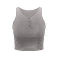 thumbnail image 5 of JJHGVB Wide Strap Camisole Sleeveless Tanks Thin Lightweight Fit Camisole Top Crop Tops Comfort Cami Tank Tops for Women Summer Tops for Women Basic Cami Tank Top Sports Workout Tank Gray XS, 5 of 5