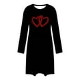 thumbnail image 4 of Taqqpue Women's Nightgowns Long Sleeve Crewneck Sleepshirts Sleepwear Valentines Gifts Casual Heart Print Pajama Dress, 4 of 6