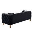 thumbnail image 4 of Chesterfield Modern Tufted Velvet Living Room Sofa with Gold Metal Legs, 84.25"W, Black - High-Density Foam Support & Removable Cushions, 4 of 9