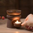 thumbnail image 4 of CIYISON Ceramics Essential Oil Burners Melter Aromas Diffuser with Tealight Candle Stand Set for Relaxing Home Decors, 4 of 10