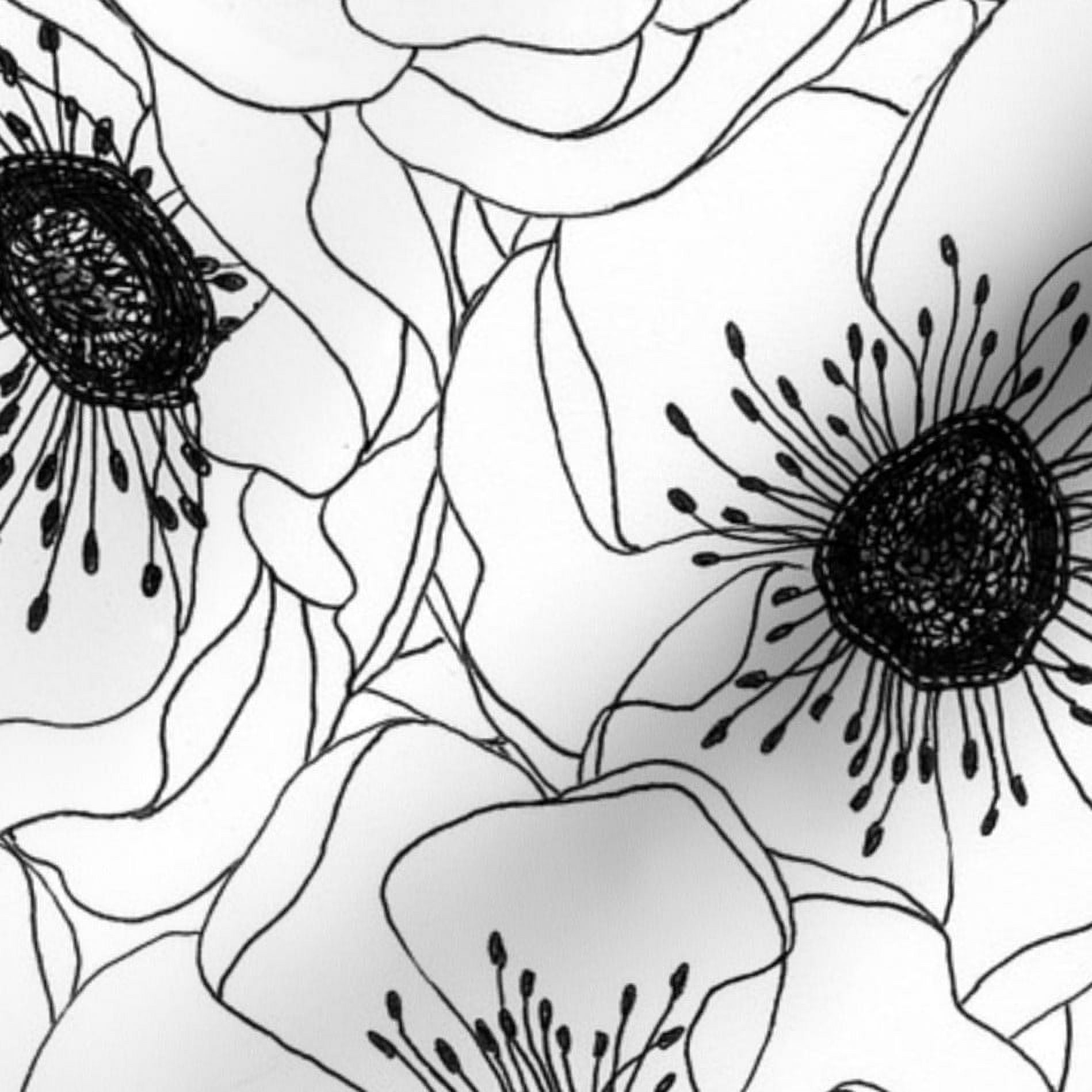 Abstract Black and White Anemone Pattern Washi Tape, Ameba Fabric
