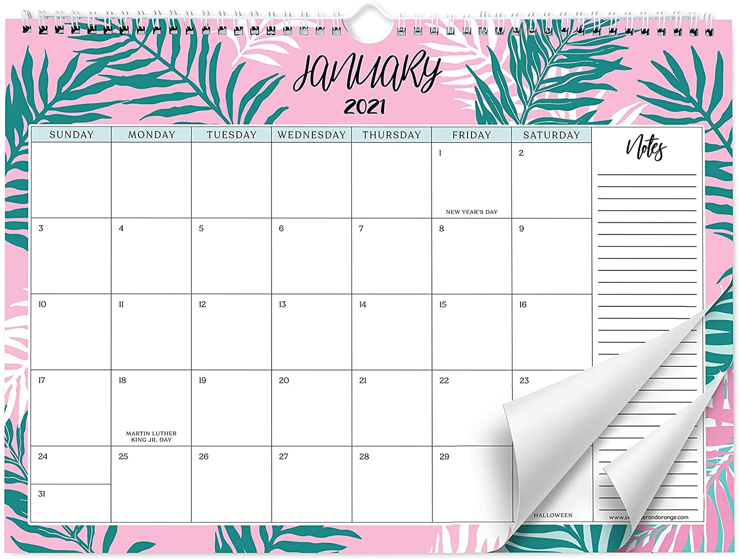 Monthly Family Office Wall Calendar Planner 2020-2021 One Month to View 18 Month 