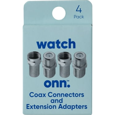 ONN Coax Extender and Twist on Adapter, F-type Jacks, 4pk