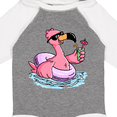 thumbnail image 4 of Inktastic Flamingo with Sunglasses Pool Float and Drink Boys or Girls Long Sleeve Baby Bodysuit, 4 of 5