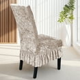 thumbnail image 5 of Thickened Velvet Stretch Chair Cover with Skirt, High-Elastic Universal Slipcover for High-Back Dining Chairs – Wrinkle-Free, Non-Slip Seat Protector for Home Hotel Wedding Banquet Decor, 5 of 6