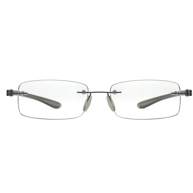 Reducblu Rimless Lightweight Reading Glasses for Women and Men,Frameless Rectangle Readers with Silver Arm +3.00
