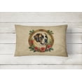 thumbnail image 2 of Saint Bernard Christmas Flowers Throw Pillow 12 in x 16 in, 2 of 4