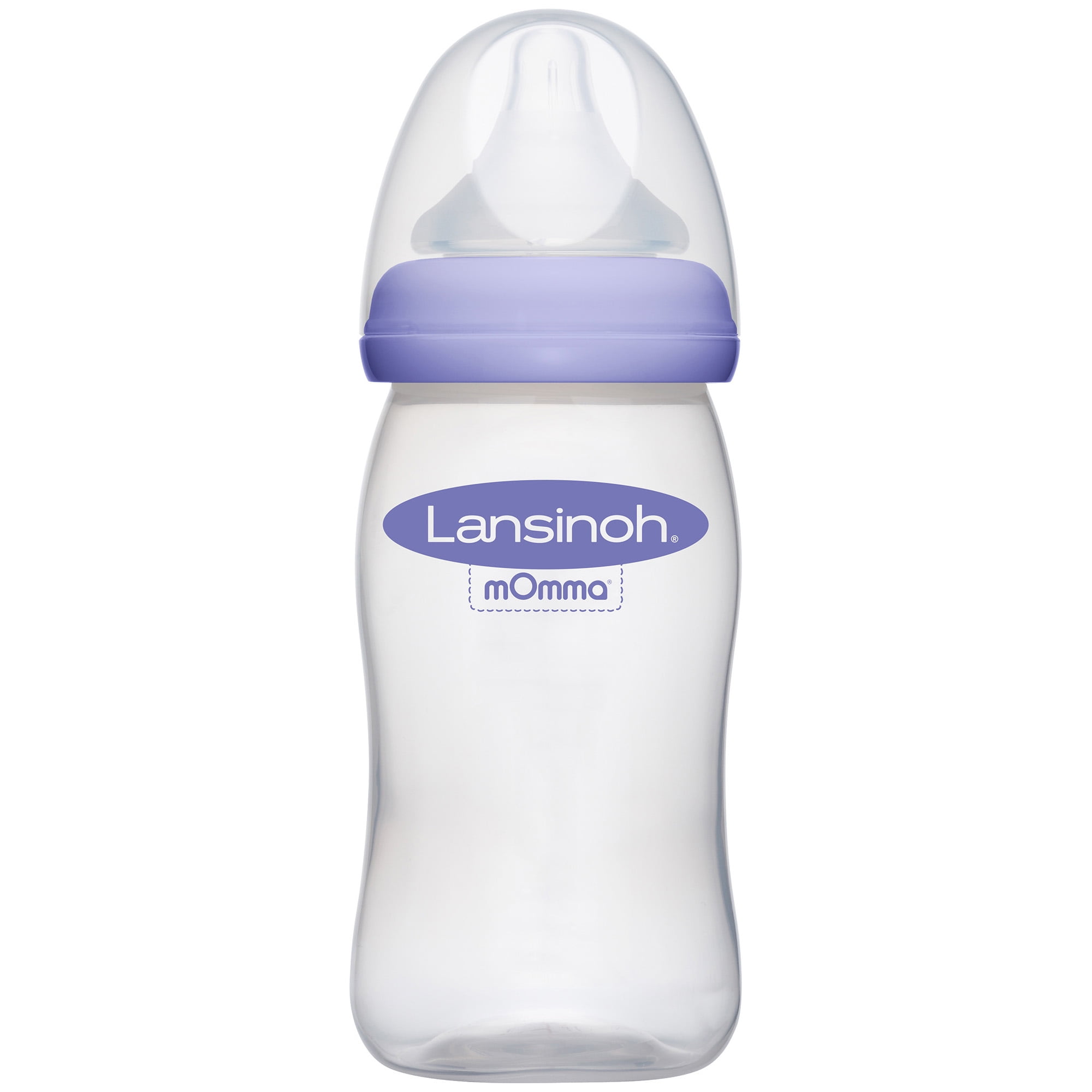 Lansinoh Glass Baby Bottles for Breastfeeding Babies Includes 4 Medium Flow  Nipples (Size 3M) 8 Ounce (Pack of 4)