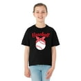 thumbnail image 2 of Wild Bobby, Cute Baseball Ribbon Gift Sports Girls Graphic Youth T-Shirt, Black, Medium, 2 of 3
