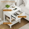 thumbnail image 6 of GIKPAL Fluted Nightstands Set of 2, Bedside Tables with Charging Station, Boho Side Tables with Drawer & Open Compartment for Bedroom, White, 6 of 9