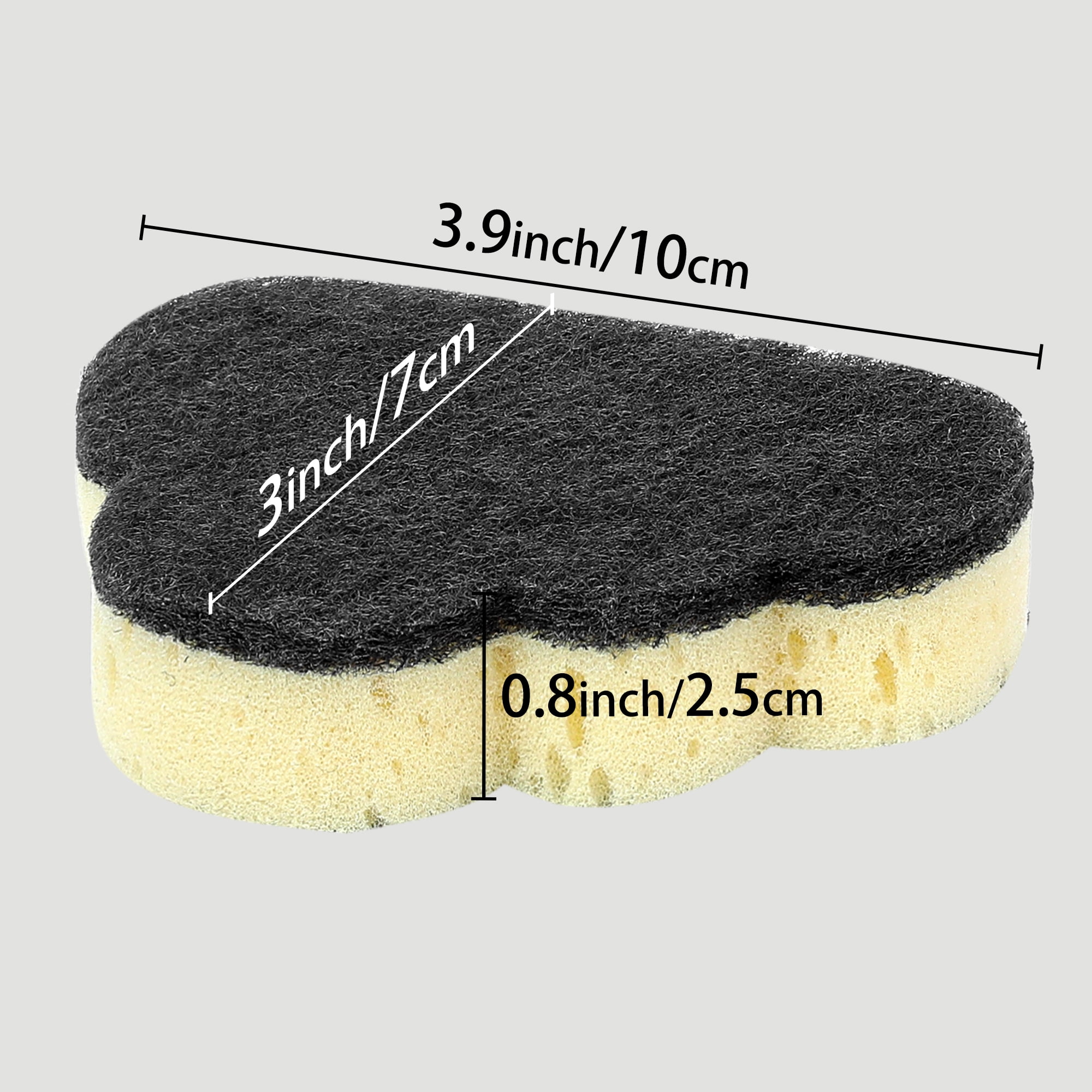 Unique Bargains 4 Pack Scrub Sponge Cloud Shape Sponges Black