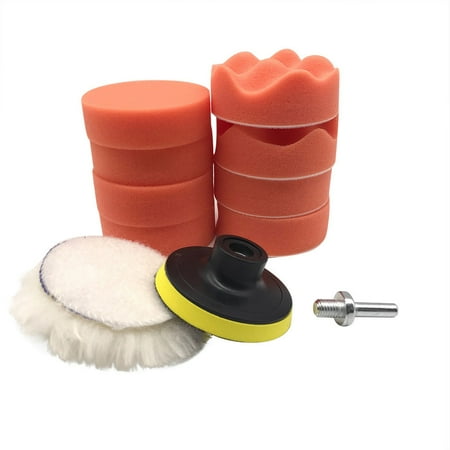 - 10Pcs 3 inch Buffing Pad Kit For Polishing Wheel Auto Car With Drill Adapter