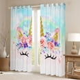 thumbnail image 2 of Castle Fairy Floral Unicorn Curtains Pack Of 2 (42X84 Each),Kawaii Rainbow Animal Curtains Blackout,Flower Magic Horse Bedroom Curtains,Breathable Home Decor, 2 of 6