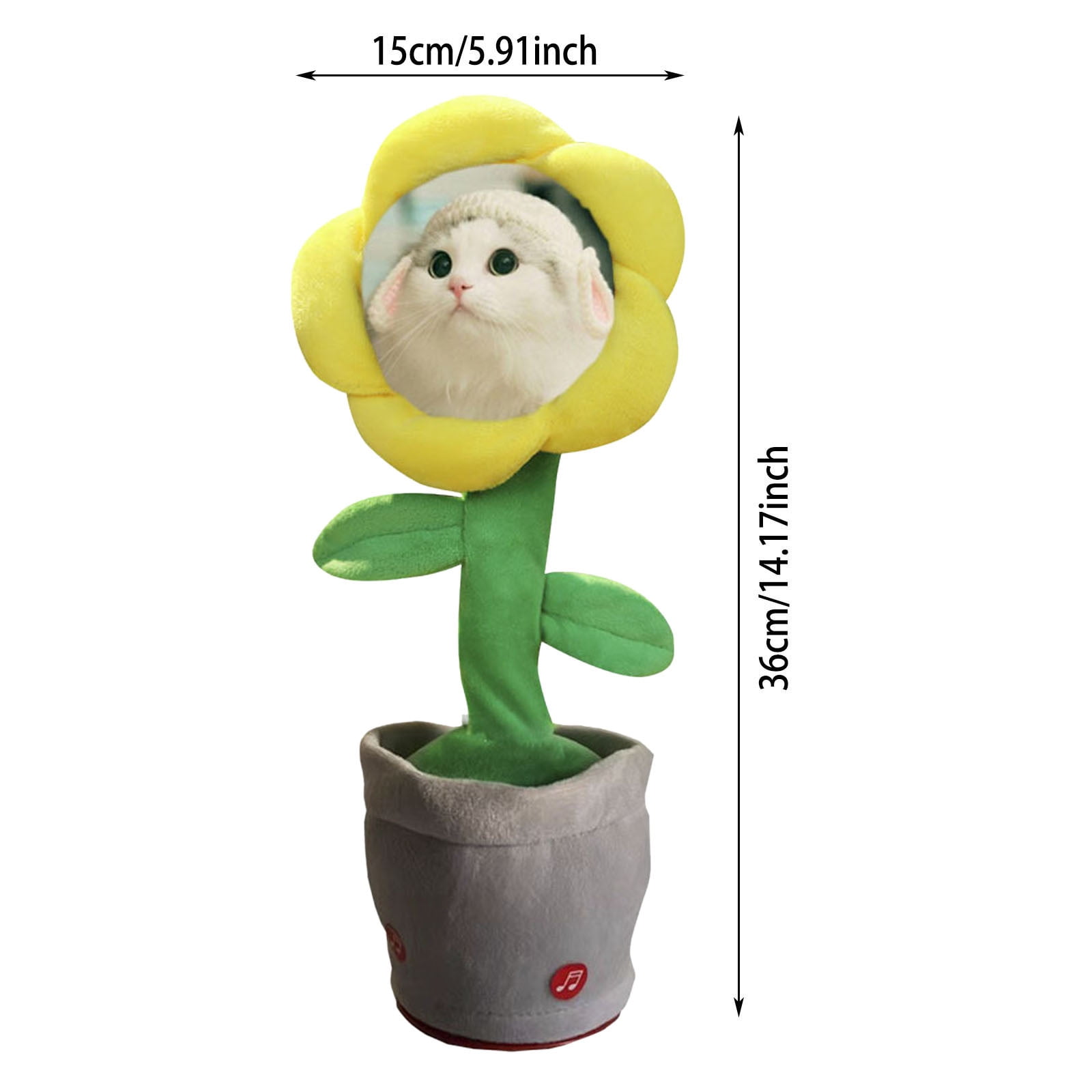 MYDYYO Fleur Dansante Avec Visage Personnalisé,Jouet Tournesol Parlant Et Dansant Personnalisé,Répète Ce Que Vous Dites,Connectez Bluetooth Pour Ecouter De La Musique,Cadeaux Amusants Personnalisés